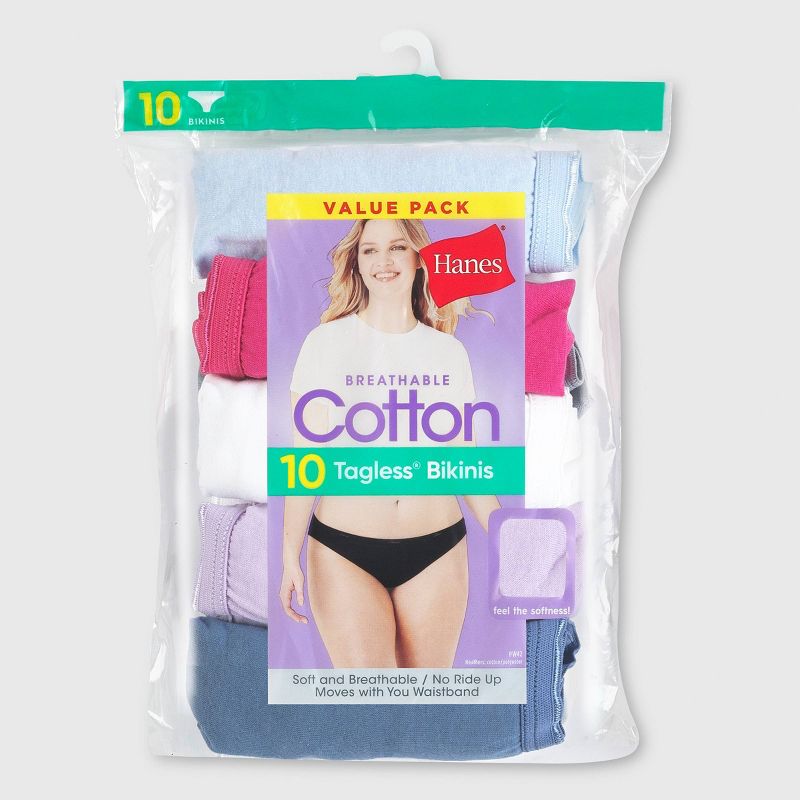 Hanes Women's 10pk Cotton Bikini Underwear - Colors May Vary, 3 of 7