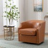 Swivel Barrel Accent Chair, Mid-Century Club Chair with Copper Nailhead Trim for Living Room – Cuddlewood - 2 of 4