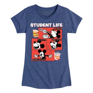 Girls' - Disney - Mickey Mouse Student Life Fitted Short Sleeve Graphic T-Shirt - 1 of 4