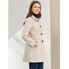 INSPIRE CHIC Women's Single Breasted Long Peter Pan Collar Vintage Winter Overcoat - 4 of 4