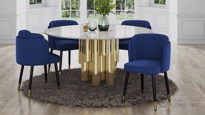 Cream Velvet Upholstered Side Chair with Wood Legs