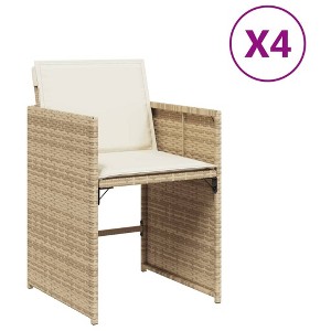 vidaXL Patio Chairs with Cushions Outdoor Furniture 4 Pcs Beige Poly Rattan - 1 of 4