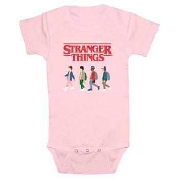 Infant's Stranger Things Cartoon Characters Logo Onesie - Light Blue - 24  Months : Target