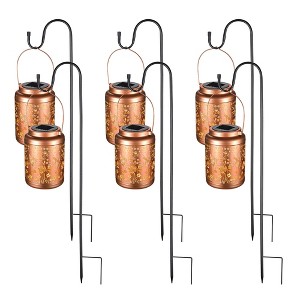 LAGarden Hummingbird Solar Lantern with Shepherds Hooks Outdoor Hanging Decor Light Christmas Gifts Yard Patio 6Pack Yellow - 1 of 4