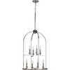 Progress Lighting Seneca 8-Light Foyer Pendant, Polished Nickel, Open-Cage Design, Candelabra Lights, Modern Farmhouse & Luxe Settings - 2 of 2