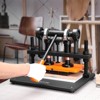 VEVOR Leather Cutting Machine, 11 x 5.5 in Embossing Plate Manual Die Cutter, 0.47 in Pressure Stroke Dual Guide Shafts Die Cut Machine, Black - 2 of 4
