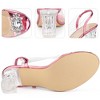 Perphy Women's Clear Slingback Rhinestone Peep Toe Block Sandal Heels - 3 of 3