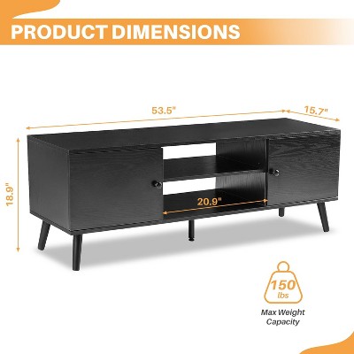 IULULU TV Stand, Mid Century Console with Storage