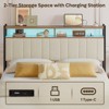 Pinmoco Full/Queen/King LED Headboard, Linen Upholstered Storage Headboard with Charging Station - 3 of 4