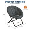 Comfy Oversized Saucer Chair for Adults, Soft Faux Fur Plush Folding Moon Chair, Metal Frame Reading Lounge Chair for Bedroom Living Room Dorm Office - 2 of 4