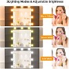 Vanity Desk with Lights, Glass Top, Charging Station, Mirror, Nightstand, Set with Storage Bench, 3 Lighting Modes, White - 4 of 4