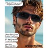 grinderPUNCH Super Dark Polarized Black Sunglasses  Biker Style Rider  Wrap Around Style Lightweight UV Protection - 3 of 4