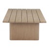 Aluminum Coffee Table 15.2"H, Natural Finish with Faux Wood Top, Modern Outdoor Design by Zuo Modern - 3 of 4