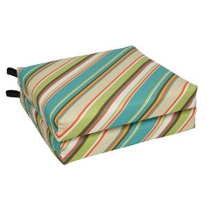 Blazing Needles, 20-inch by 19-inch Patterned Outdoor Chair Cushions (Set of 4) - 1 of 2