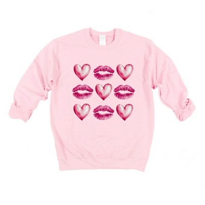 Simply Sage Market Women's Graphic Sweatshirt Hearts and Lips Chart