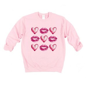 Simply Sage Market Women's Graphic Sweatshirt Hearts and Lips Chart - 1 of 4