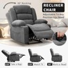 Oversize Manual Recliner Chair – Overstuffed Breathable Fabric Lounge Chair with 3 Angle Modes, Cup Holders & Side Pockets - 3 of 4