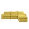 Right Modular Sofa Seat-L-Shaped Compressed Design, Modern Beanbag Style, Yellow - 2 of 4