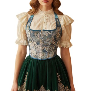 Women's Floral Halter Corset Top Square Neck Boned Bustier Going Out Crop Top Summer Shapewear Tops Blue XL