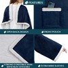 PAVILIA Wearable Blanket with Sleeves for Women Men Adults, Warm Soft Plush Snuggle Pocket Sleeved TV Throw - 3 of 4