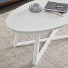 ORRD Modern Harmony Wood Oval Coffee Table, White - 3 of 4