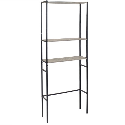 Costway 3-Tier Over-the-Toilet Bathroom Shelf Metal Frame Space Saver Rack with 4 Hooks