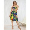 HAPPY BAY Women's Tube Dress Mini Smocked Top One Size Royal Tropical - 2 of 4