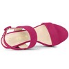 Allegra K Women's Slingback Platform Chunky High Heel Adjustable Buckle Strap Sandals - 4 of 4