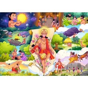 Brain Tree - Hanuman 1000 Pieces Jigsaw Puzzle - Random Cut - 27.5"lx19.5"w - 1 of 1