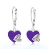 Chanteur Hypoallergenic Kids Jewelry Accessories Heart Enamel Crystal White Gold Palladium Plating Earrings leverback is made from 925 Sterling silver - 2 of 2