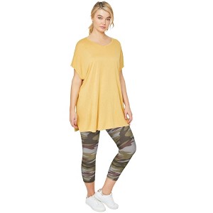 ellos Plus Size Knit Capri Leggings - 1 of 4