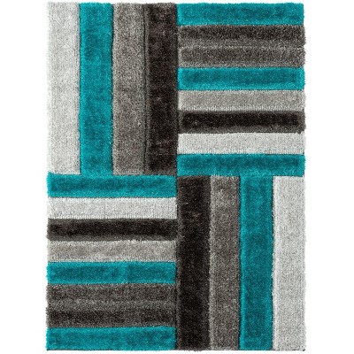 Luxe Weavers Lantanas Shag Geometric Area Rug, Modern, Stain Resistant, Plush Indoor Rug