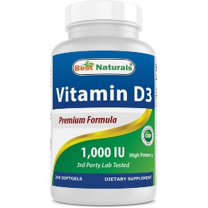 Best Naturals Vitamin D3 1000 IU 240 Softgels - 1 of 4