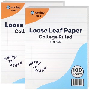 Loose Leaf Paper, Wide Ruled, – 8" x 10.5" White Filler Paper, 3-Hole Punched for 3-Ring Binders, Bulk Notebook Paper for School & Office - 1 of 4
