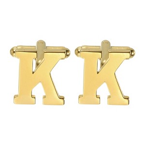 Unique Bargains Men Weddings Gift Classic Alphabet Cuff Links with Box 2 Pcs - 1 of 3
