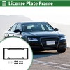 Unique Bargains Car Front Rear License Plate Holder with Screws Caps 4 Hole Round Hole Narrow Frame Aluminum Alloy - 2 of 4