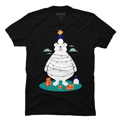 Men's Design By Humans Christmas in Arctic By StevenToang T-Shirt
