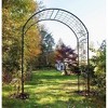 Achla Designs 114.5" Elegant Handcrafted Monet II Iron Garden Arbor Graphite Powder Coated Finish - 4 of 4