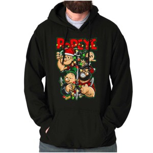 Popeye Christmas Lights Crew Cartoon Hoodie Sweatshirt Women Men Brisco Brands - 1 of 4