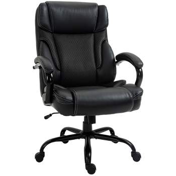 Vinsetto Black Drafting Office Chair with Lumbar Support, Flip-Up Armrests,  Footrest Ring and Adjustable Seat Height 921-190 - The Home Depot