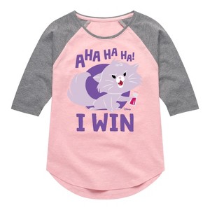 Girls' - Disney - Cats & Dogs Shirt Tail Raglan Graphic T-shirt - 1 of 3