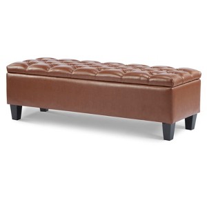 FONTOI Ottoman Bench with Storage, Foot Rest for Living Room Entryway Hotel, Brown, 17.5"*16.33"*50.75" - 1 of 4