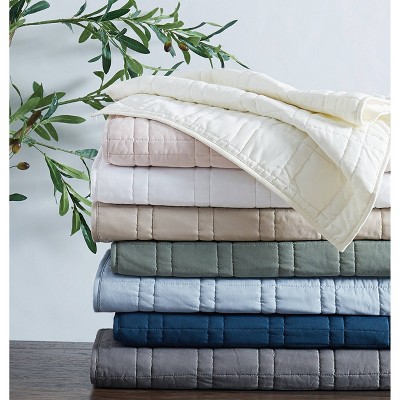 Gray Full Microfiber Reversible Quilt Set