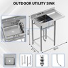 Acekool Stainless Steel Utility Sink with Integrated Worktop, NSF Certificated Single Bowl Kitchen Prep & Utility Sink - 3 of 4
