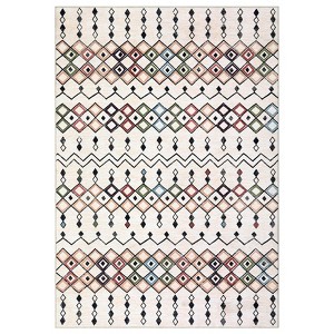 Washable Farmhouse Living Room Rugs, Soft Non Slip Geometric Stripped Lines Print Bedroom Carpet, Low Pile Large Floor Rugs for Office - 1 of 4