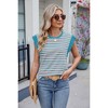 Womens Tank Tops Summer Casual Cap Sleeve Striped Shirt Crewneck T Shirts Loose Blouses 2025 - 2 of 4