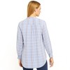 Erika Women's Madison Drawcord Crinkle Cotton Top | Fog Blue Plaid - 3 of 4