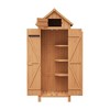 Wood Outdoor Garden Tool Storage Shed, Storage Cabinet Organizer, Courtyard Storage Cabinet Shed with Hardware Waterproof Sloped Roof - 2 of 4