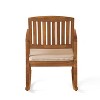 Acacia Wood Patio Outdoor Rocking Chair with cushions for Garden, Lawn, Backyard, Pool - 3 of 4