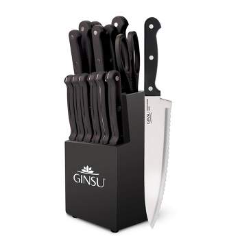 Knife Black Set, 5-Piece White Stainless Steel Kitchen Knife Set with  Universal Knife Block Holder - Bed Bath & Beyond - 37563488